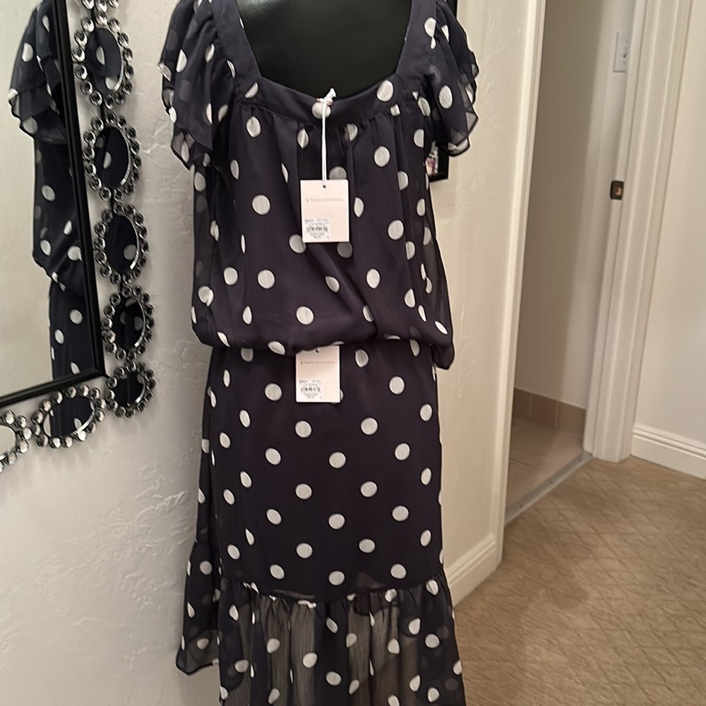 Lauren Conrad, two piece, gray and white polkadot dress - Picture 3 of 3